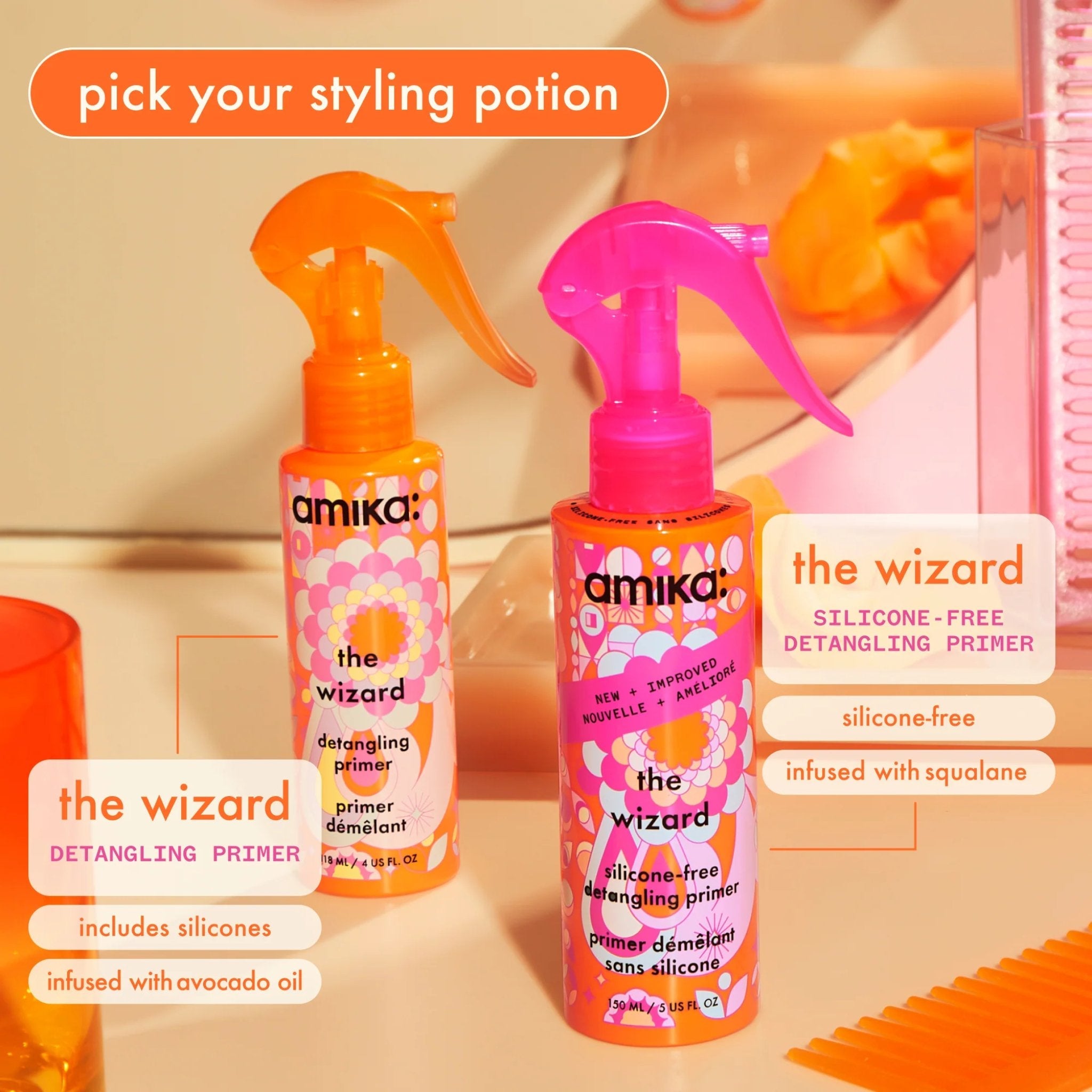 Amika The Wizard 2.0 Silicone-Free Detangling Primer