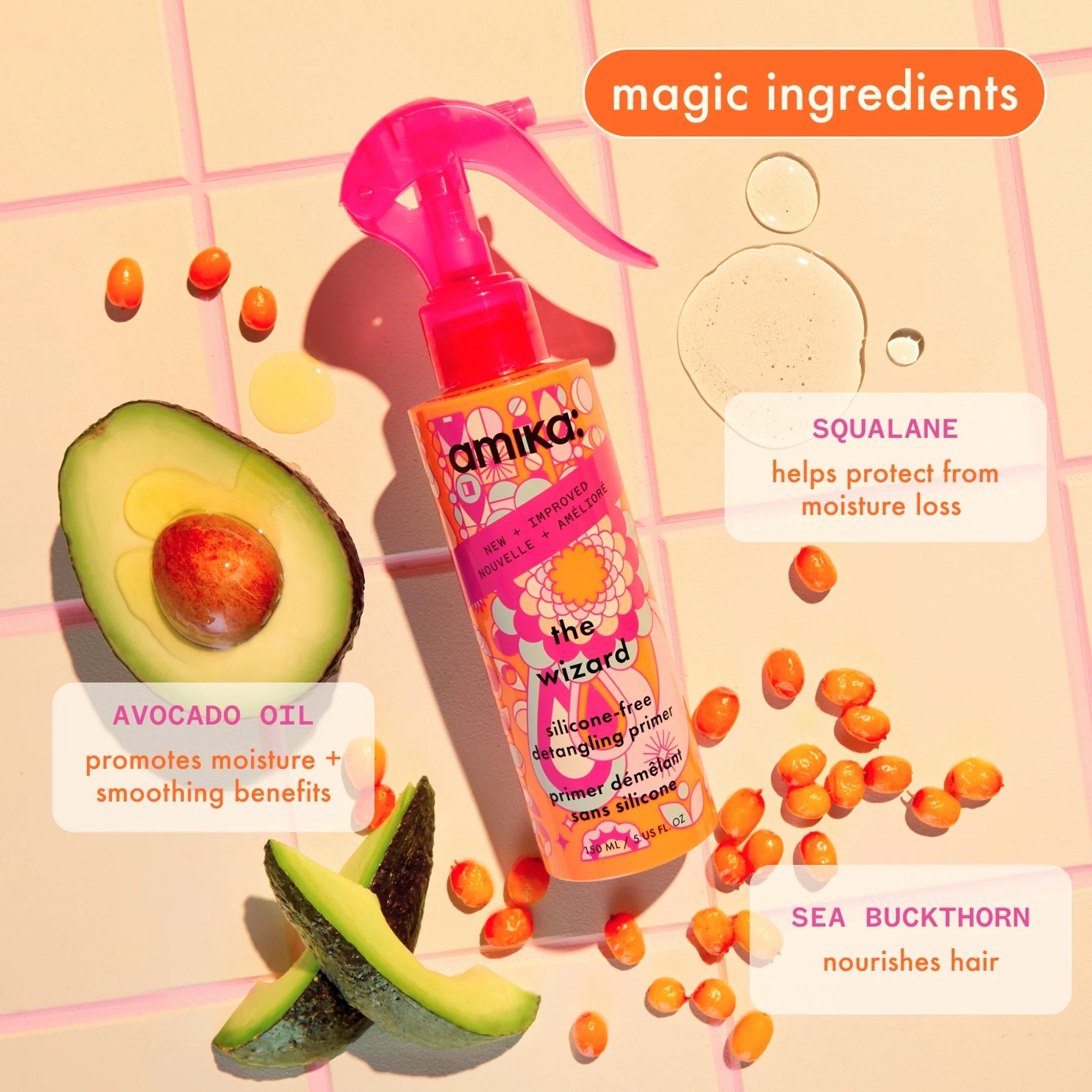Amika The Wizard 2.0 Silicone-Free Detangling Primer