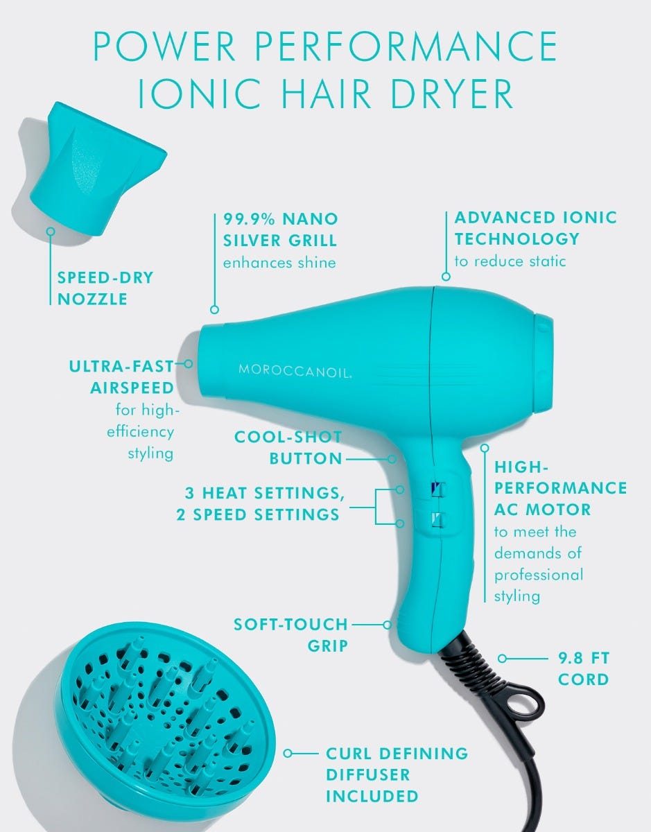 SÈCHE-CHEVEUX IONIQUE MOROCCANOIL PUISSANCE ET PERFORMANCE
