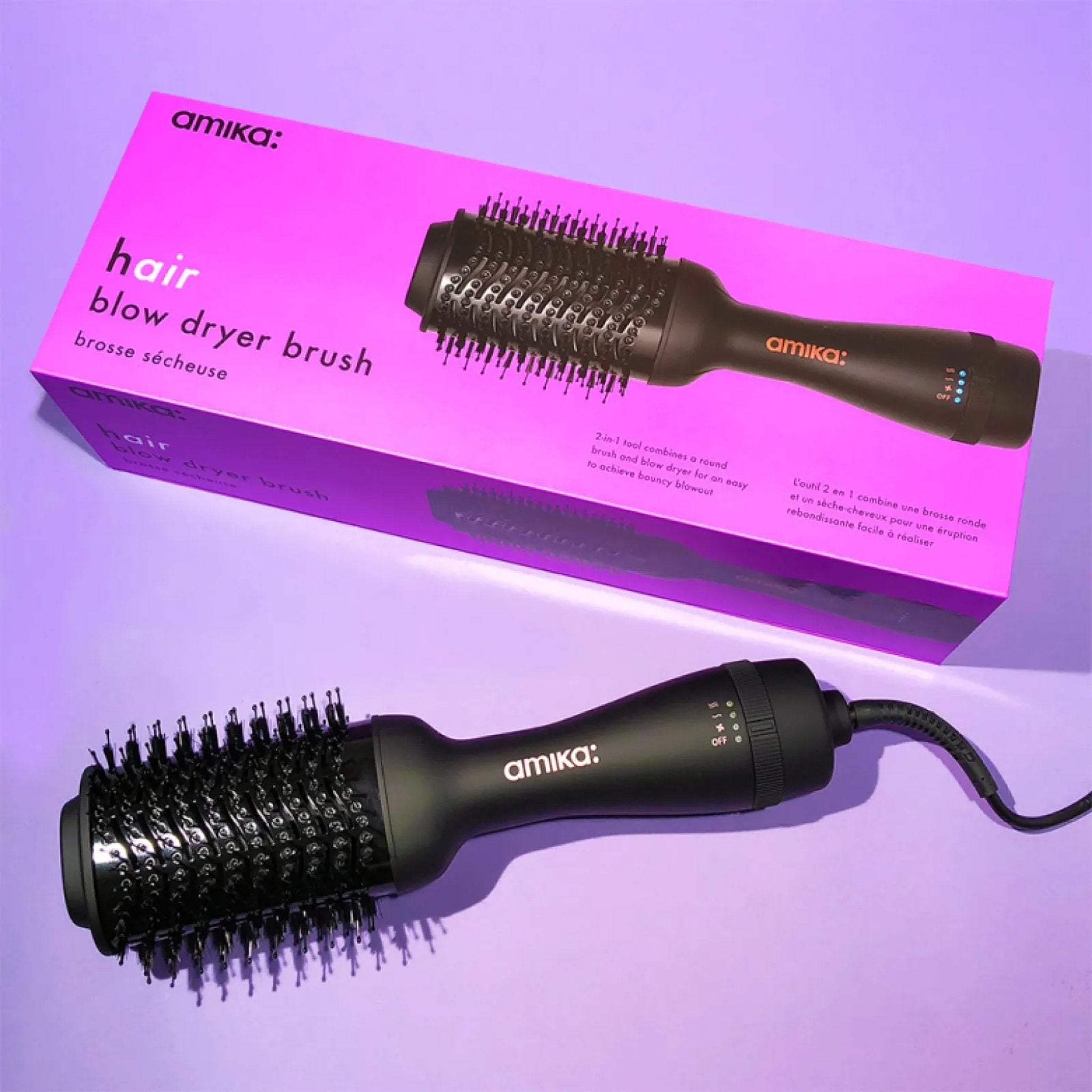 Brosse sèche-cheveux 2 en 1 Amika H(Air) 2.0 